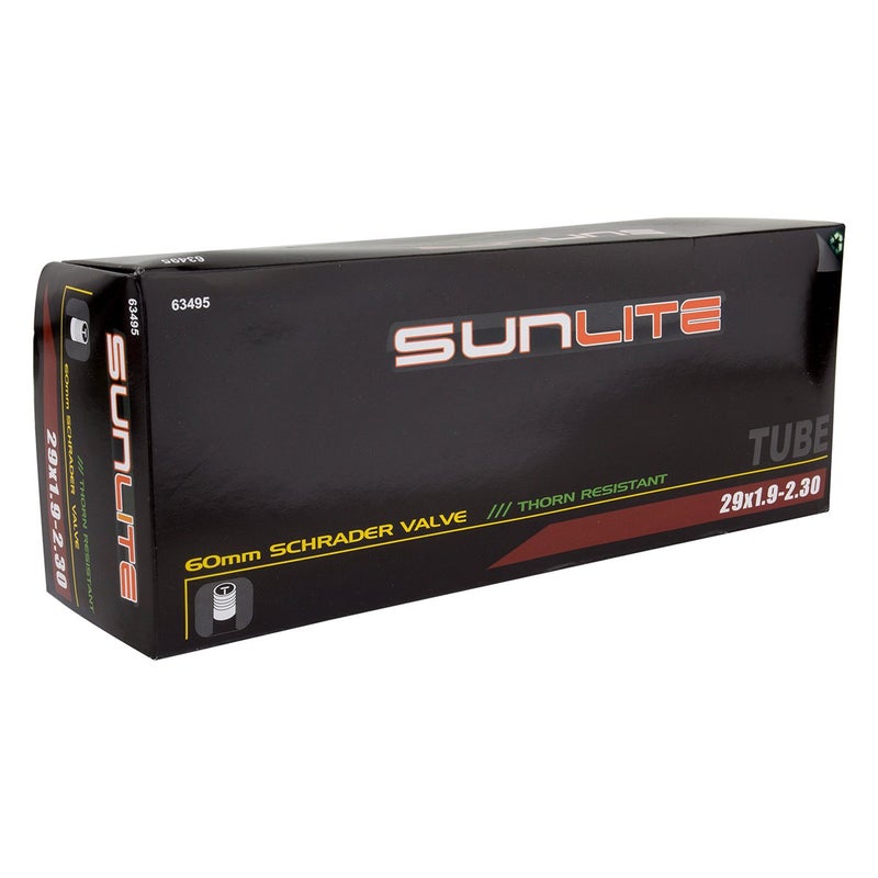 Sunlite Thorn Resistant Schrader Valve Tube, 29 x 1.9-2.30"" / 60mm, Black